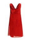 draped lace dress
