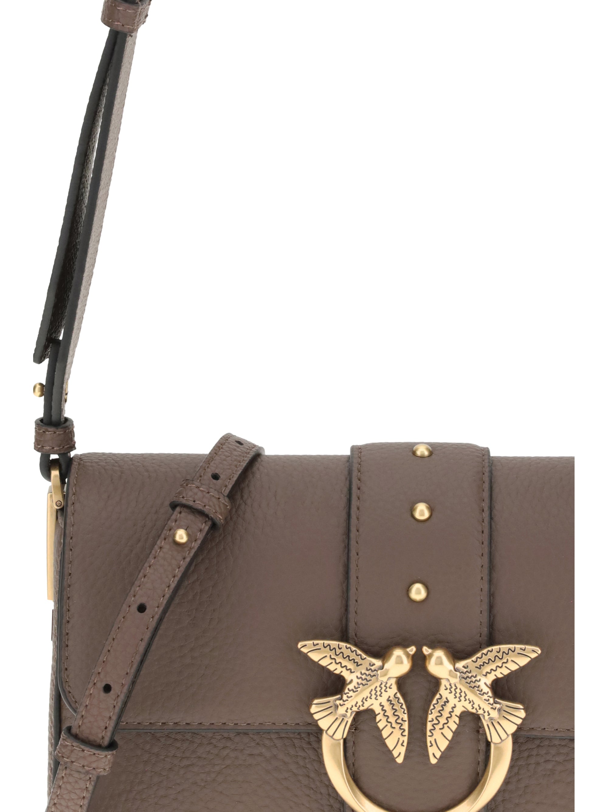 PINKO OS love leather shoulder bag