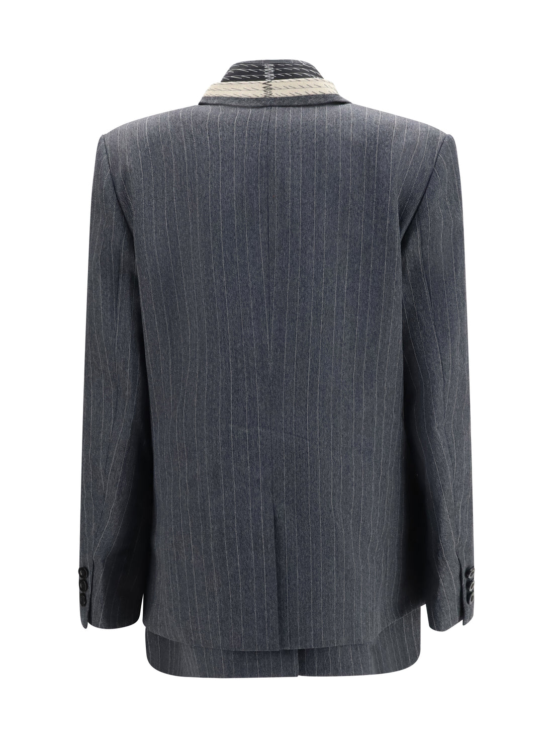 SACAI 3 pinstripe single breasted jacket