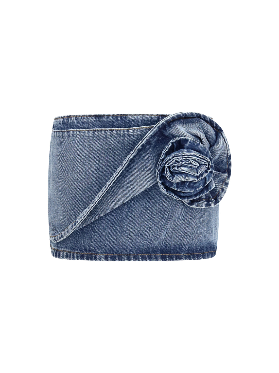 MAGDA BUTRYM 36 twisted floral denim mini skirt