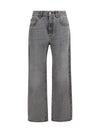 wide-leg cotton denim jeans