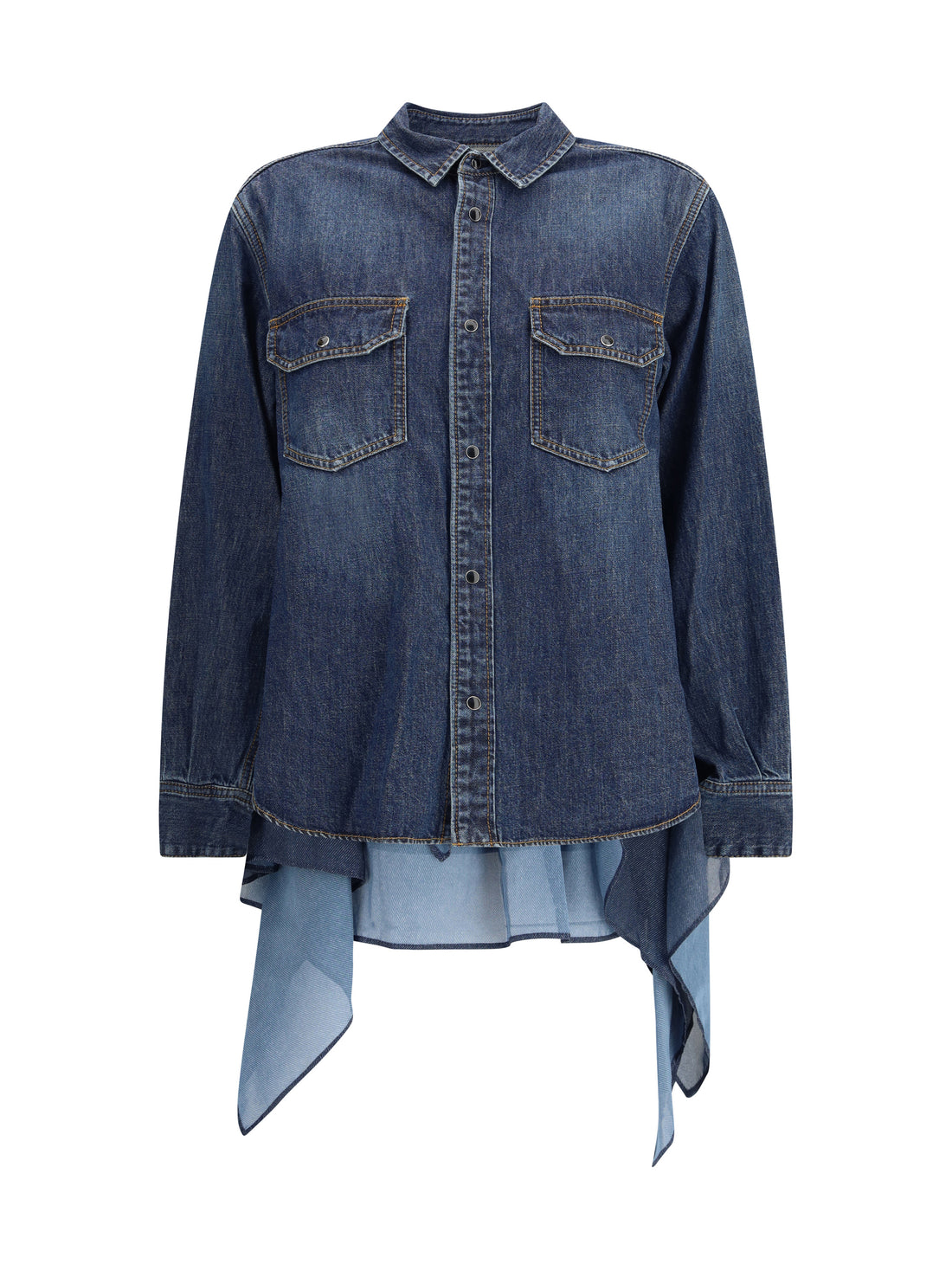 SACAI 2 denim and satin shirt