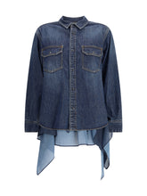 SACAI 2 denim and satin shirt