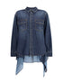 SACAI 2 denim and satin shirt