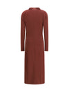 techno wool jersey draped dress with monili