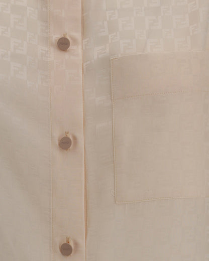 ff pattern silk shirt