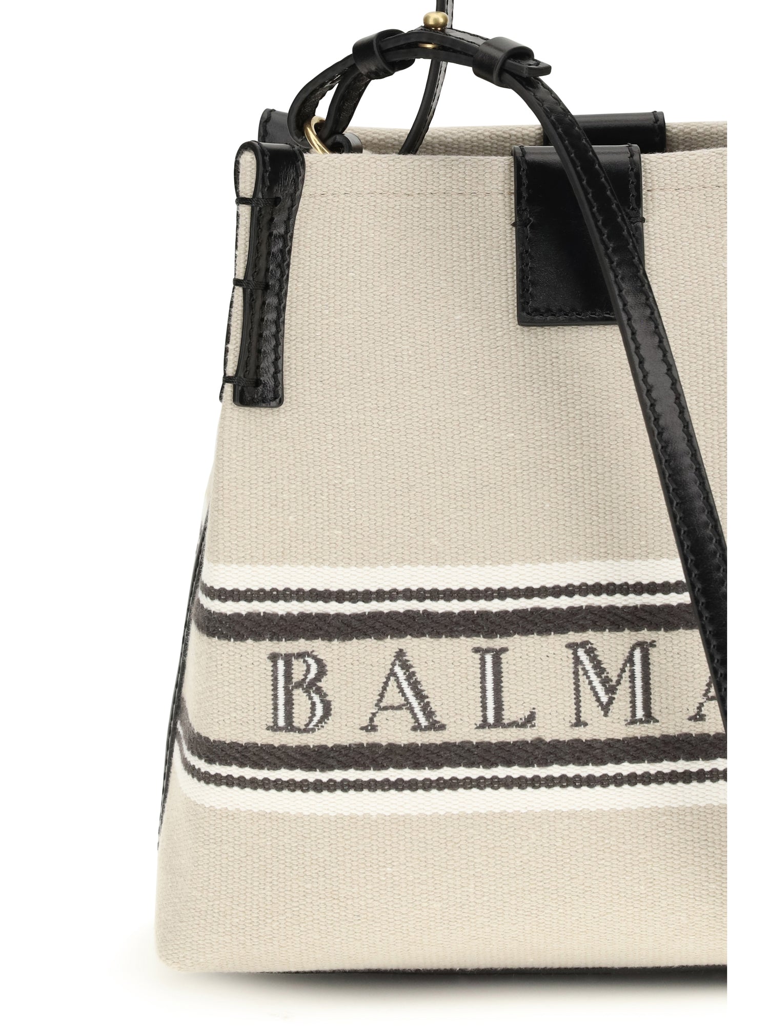 BALMAIN OS release bucket bag in canvas and leather