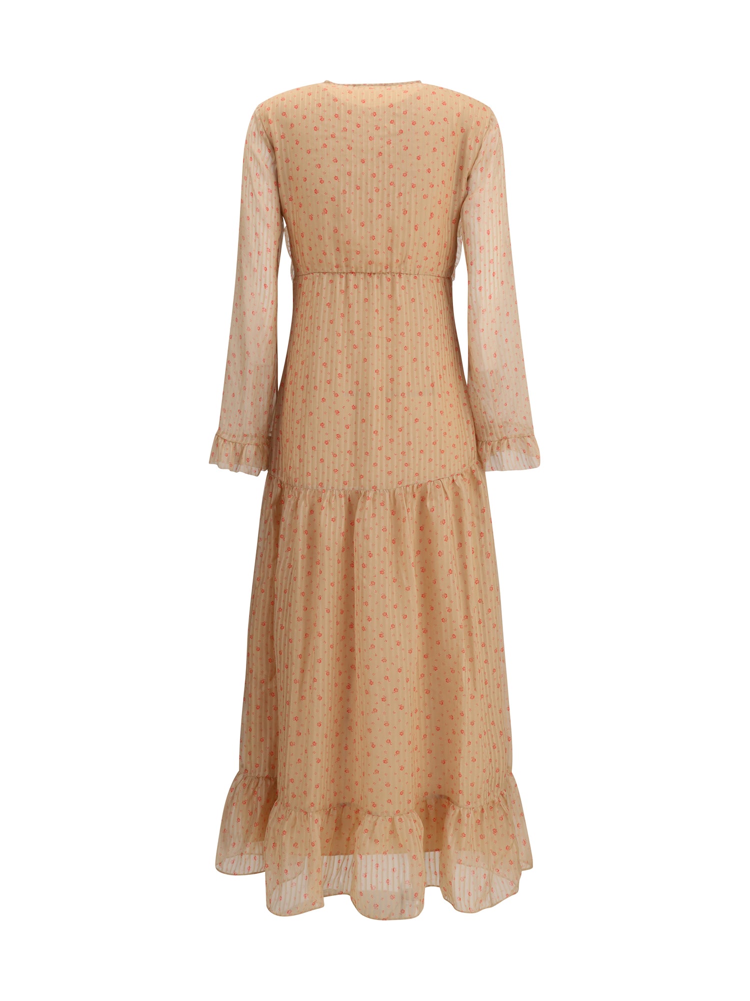 KRISTINA TI 42 silk long dress with rouches