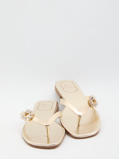 ROGER VIVIER 36 crystal slider sandals