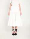 draped midi skirt with godet