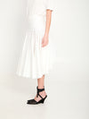 draped midi skirt with godet