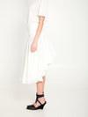 draped midi skirt with godet