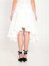 draped midi skirt with godet