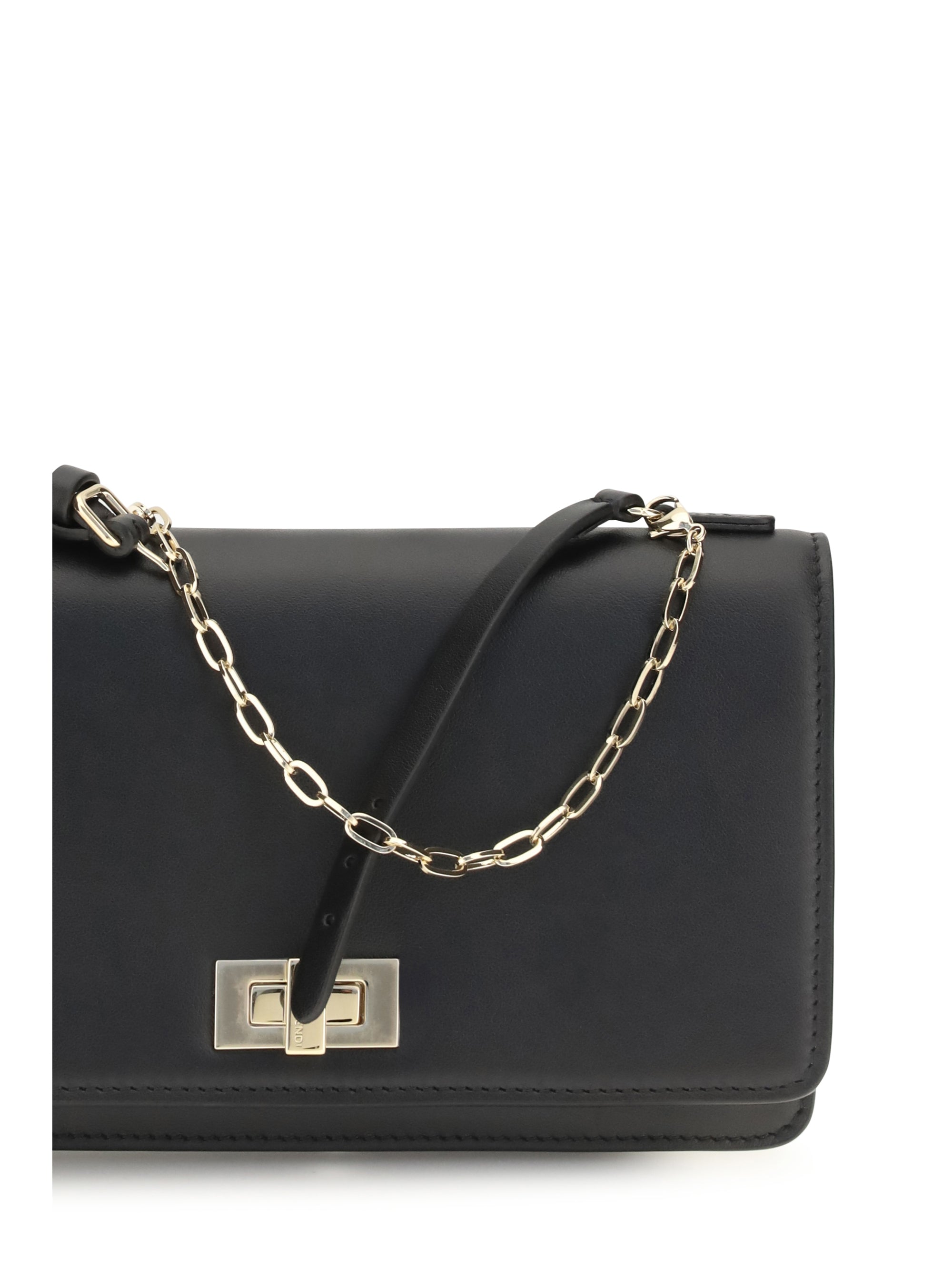 peekaboo leather chain wallet
