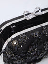 floral crystal clutch bag