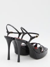 SAINT LAURENT 36½ black leather sandals 
