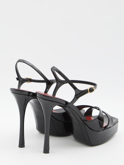 SAINT LAURENT 36½ black leather sandals 
