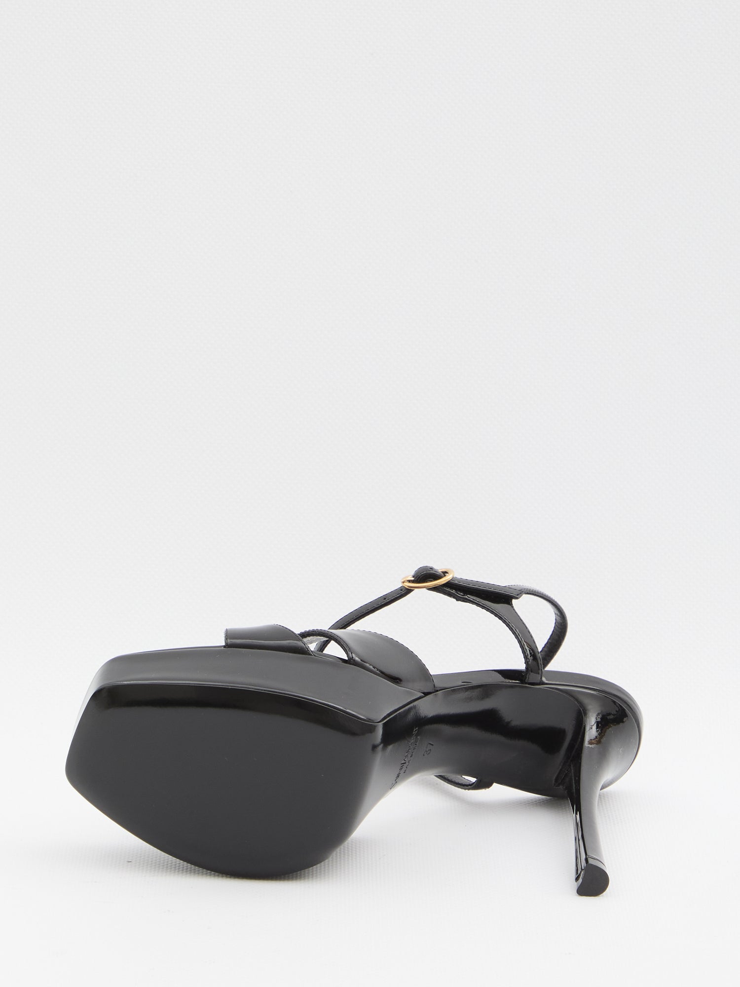 SAINT LAURENT 36½ black leather sandals 