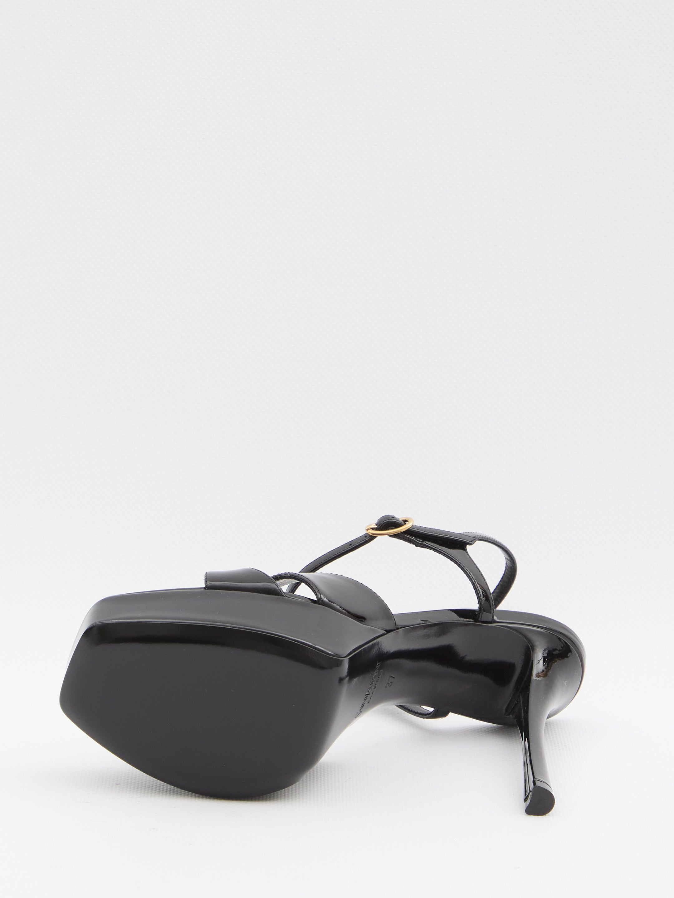 SAINT LAURENT 36½ black leather sandals 