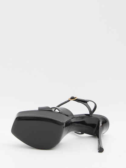 SAINT LAURENT 36½ black leather sandals 