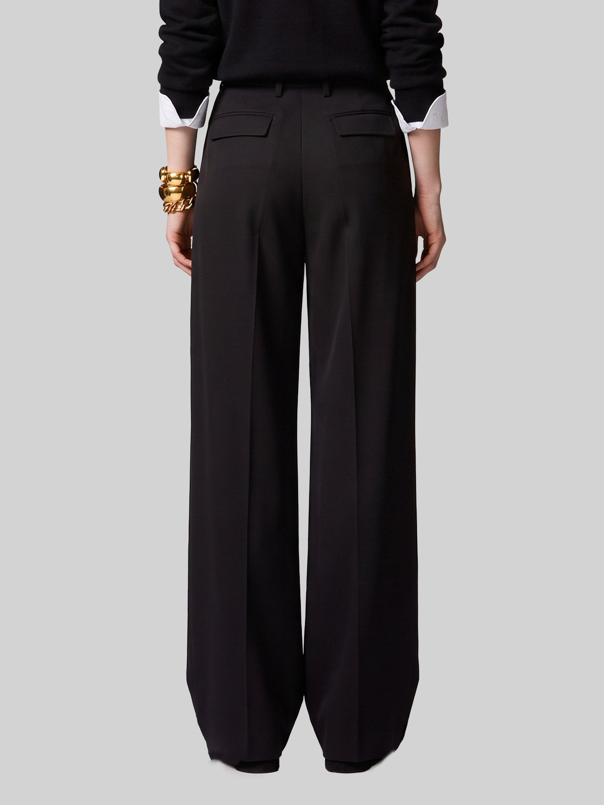 light stretch canvas pants in black