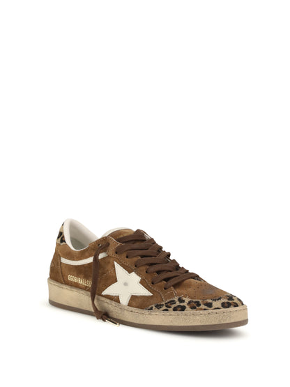 GOLDEN GOOSE 36 ballstar sneakers with leopard-print pony insert