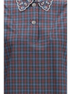 checked cotton shirt with embroidered details