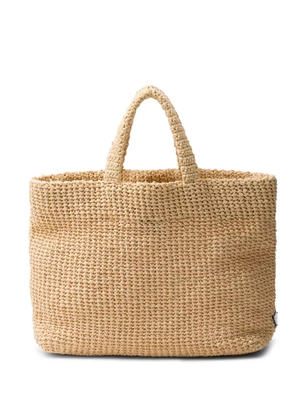 large raffia crochet tote bag