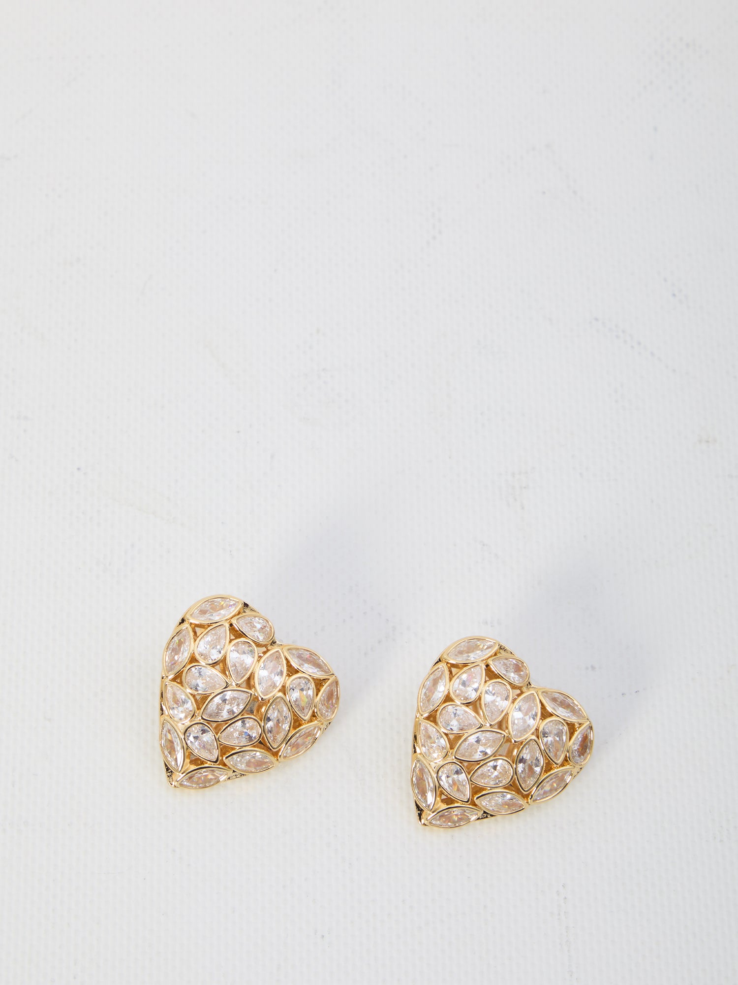 SELF PORTRAIT OS embellished heart earrings