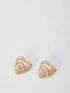SELF PORTRAIT OS embellished heart earrings