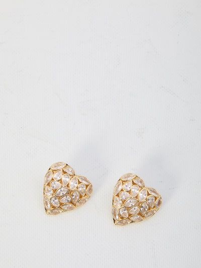 embellished heart earrings