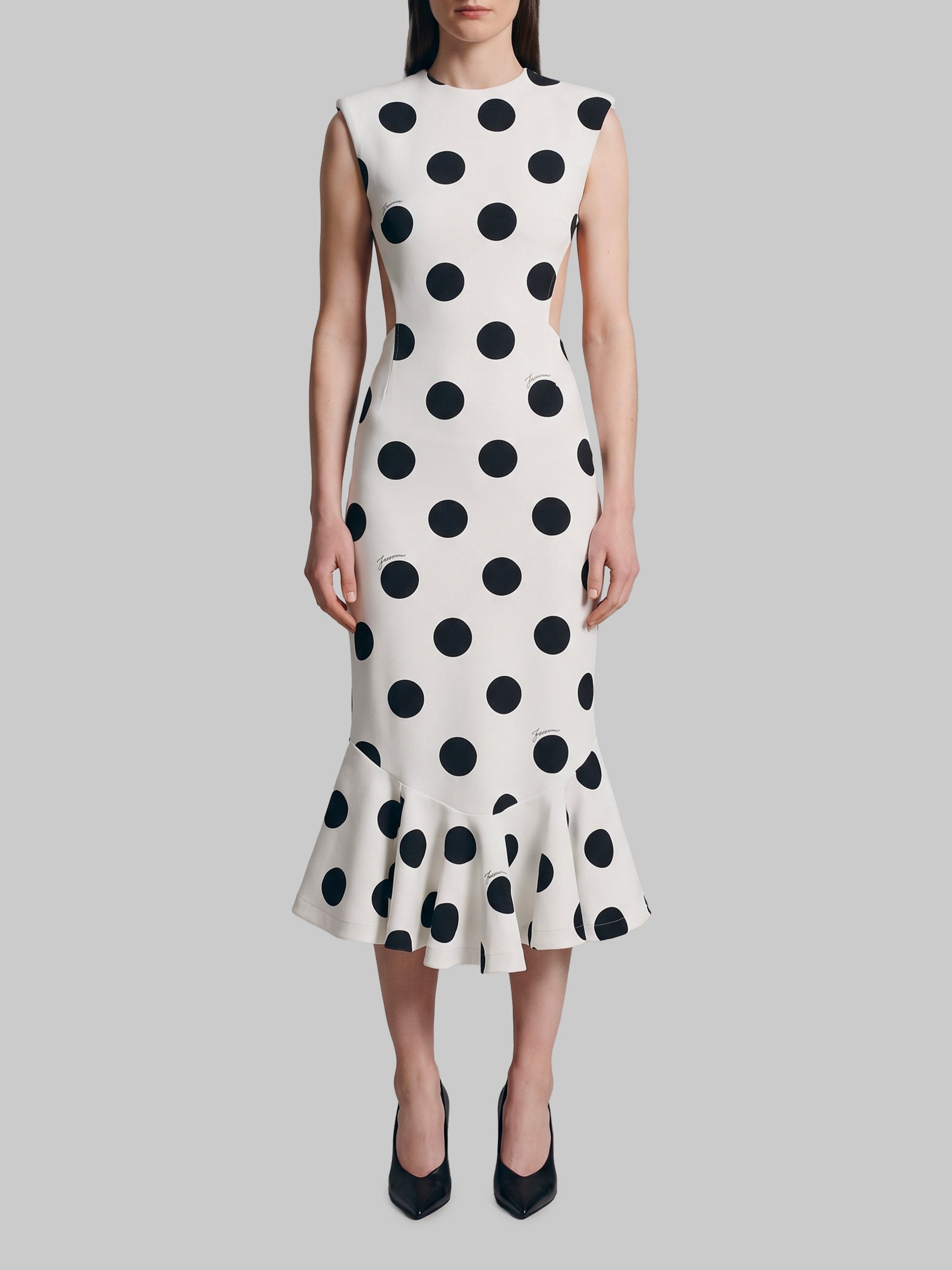 palmier polka-dot midi dress
