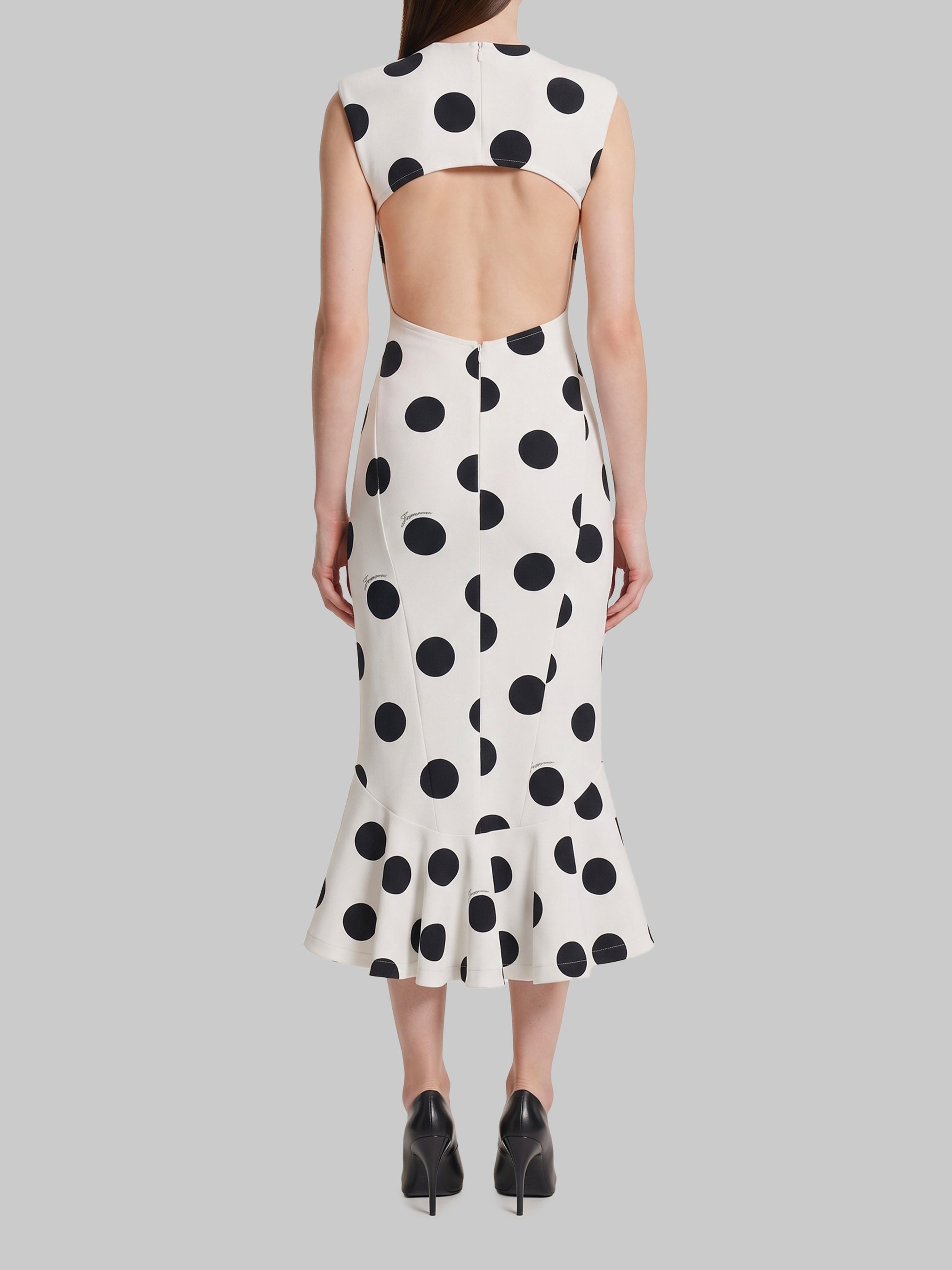 palmier polka-dot midi dress