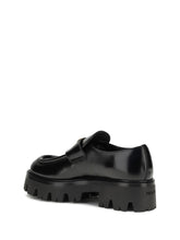 PRADA 38.5 leather monolith loafers