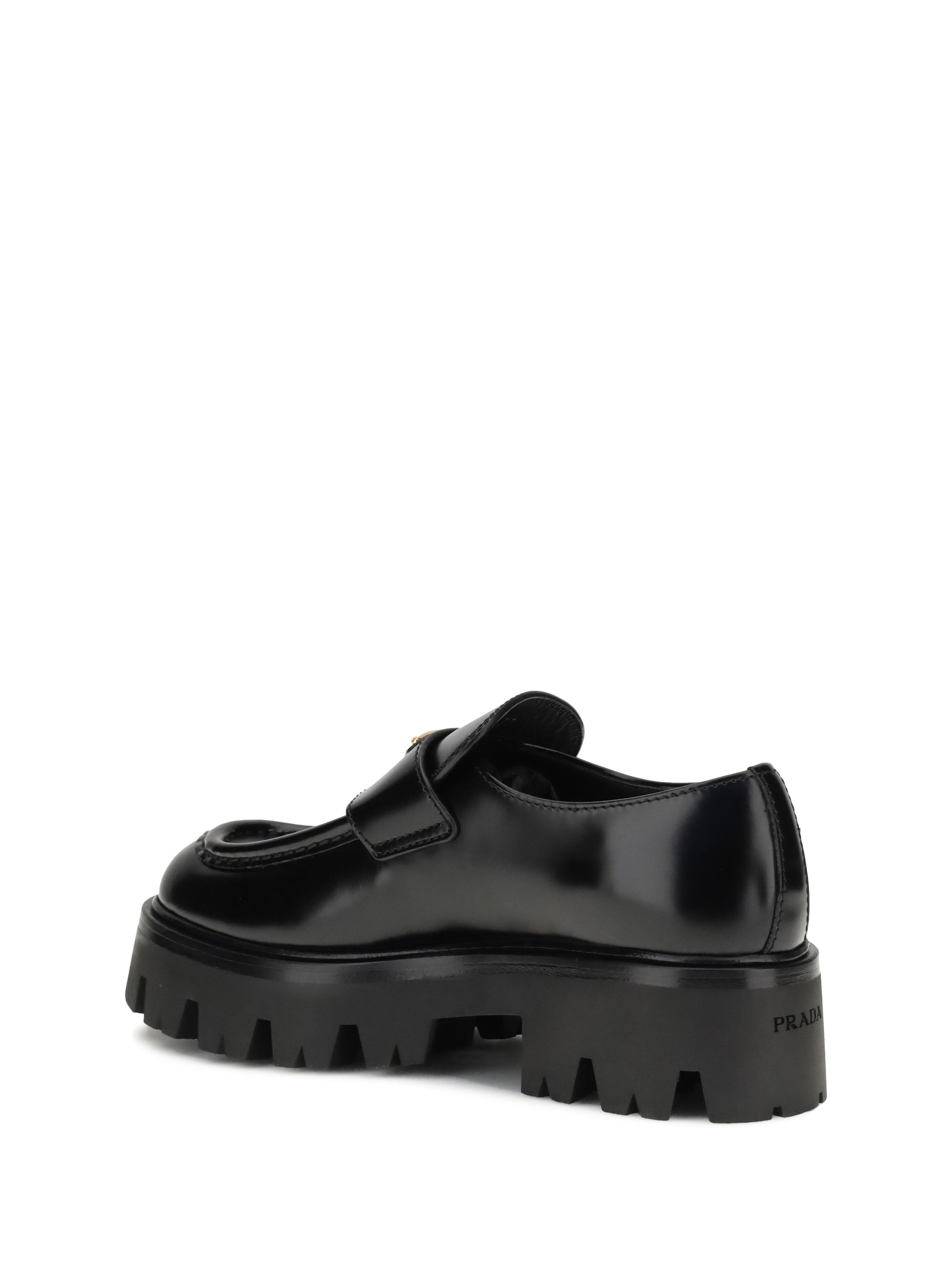 PRADA 38.5 leather monolith loafers
