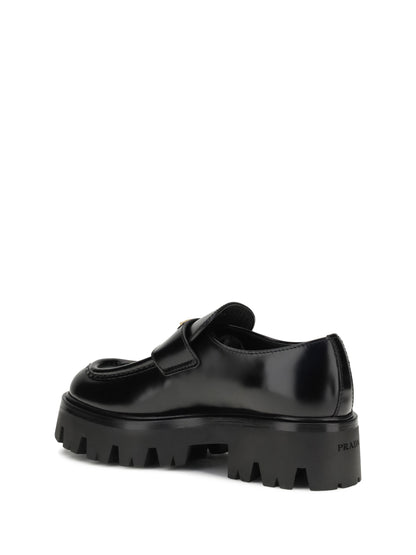 PRADA 38.5 leather monolith loafers