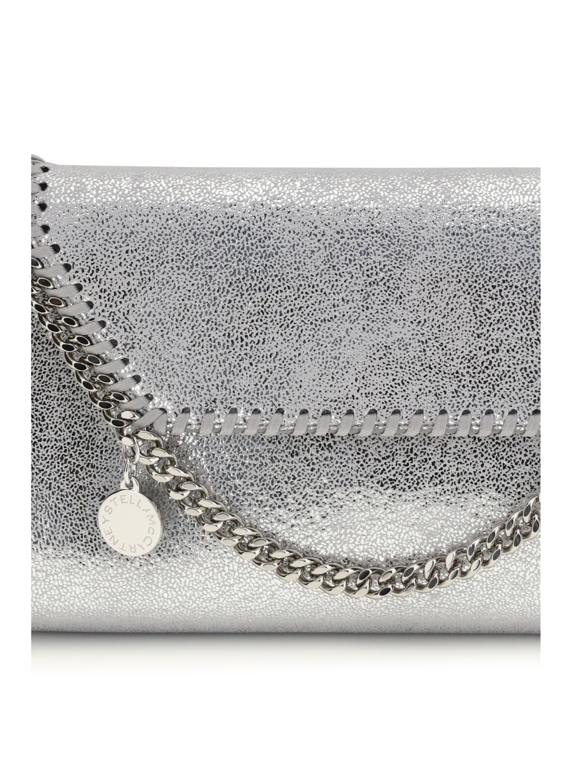 falabella metallic finish shoulder bag