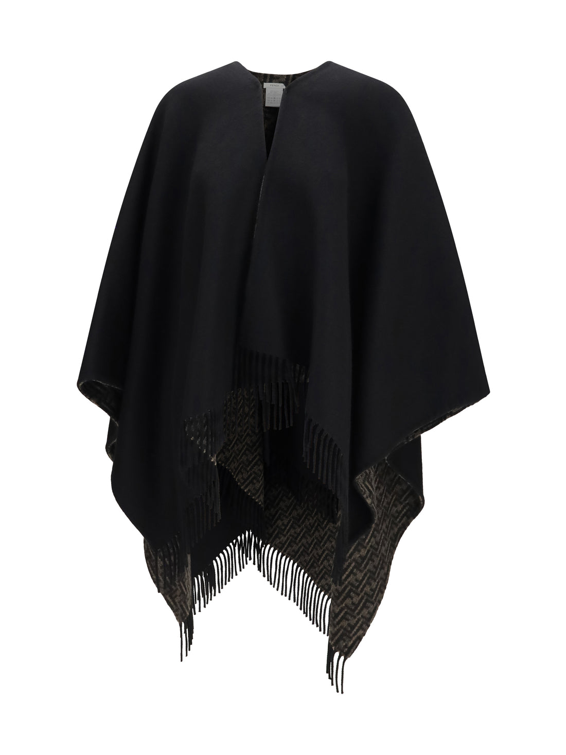 FENDI OS ff zucca wool and cashmere poncho