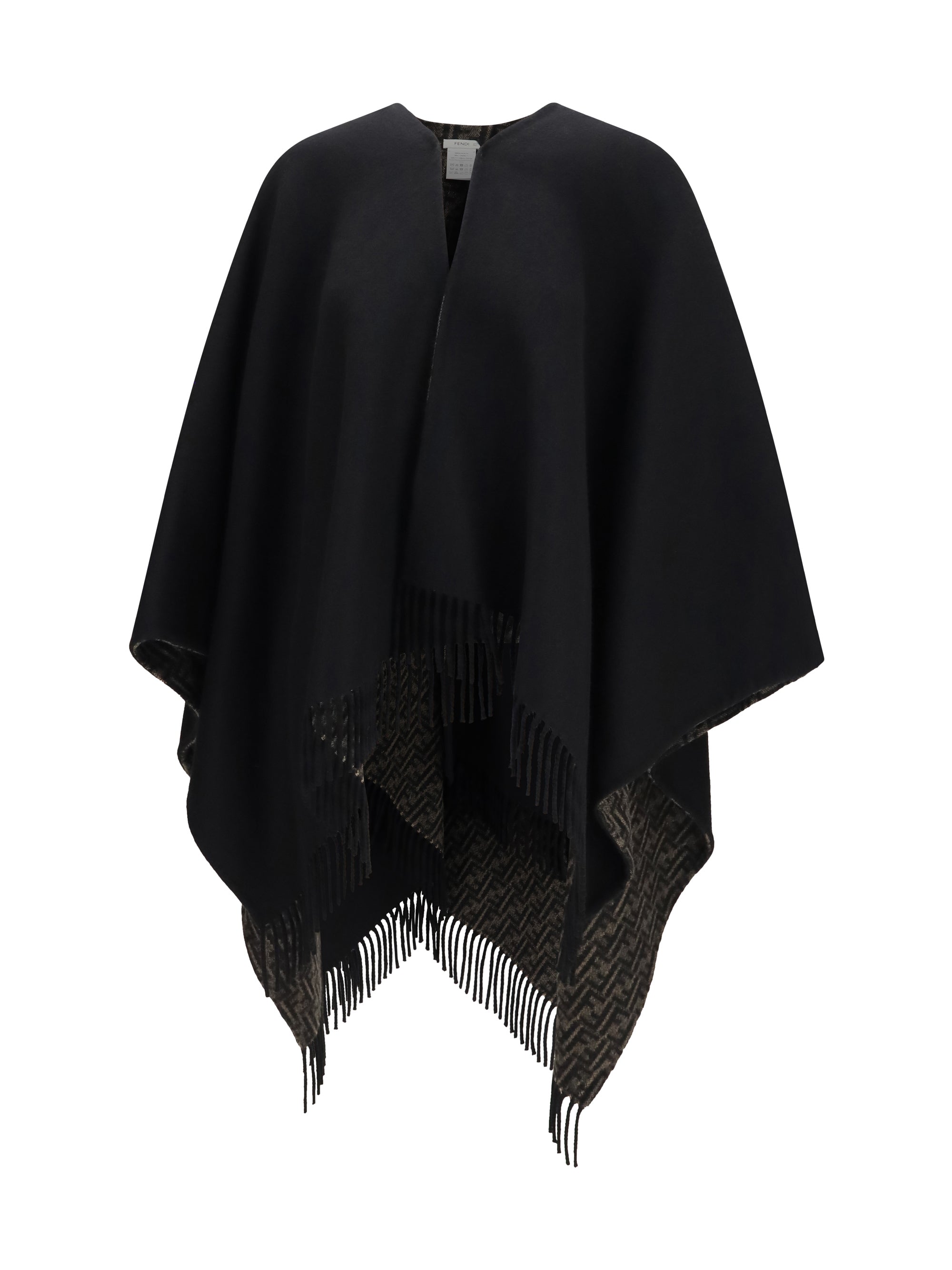 ff zucca wool and cashmere poncho