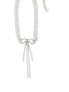 crystal double bow choker