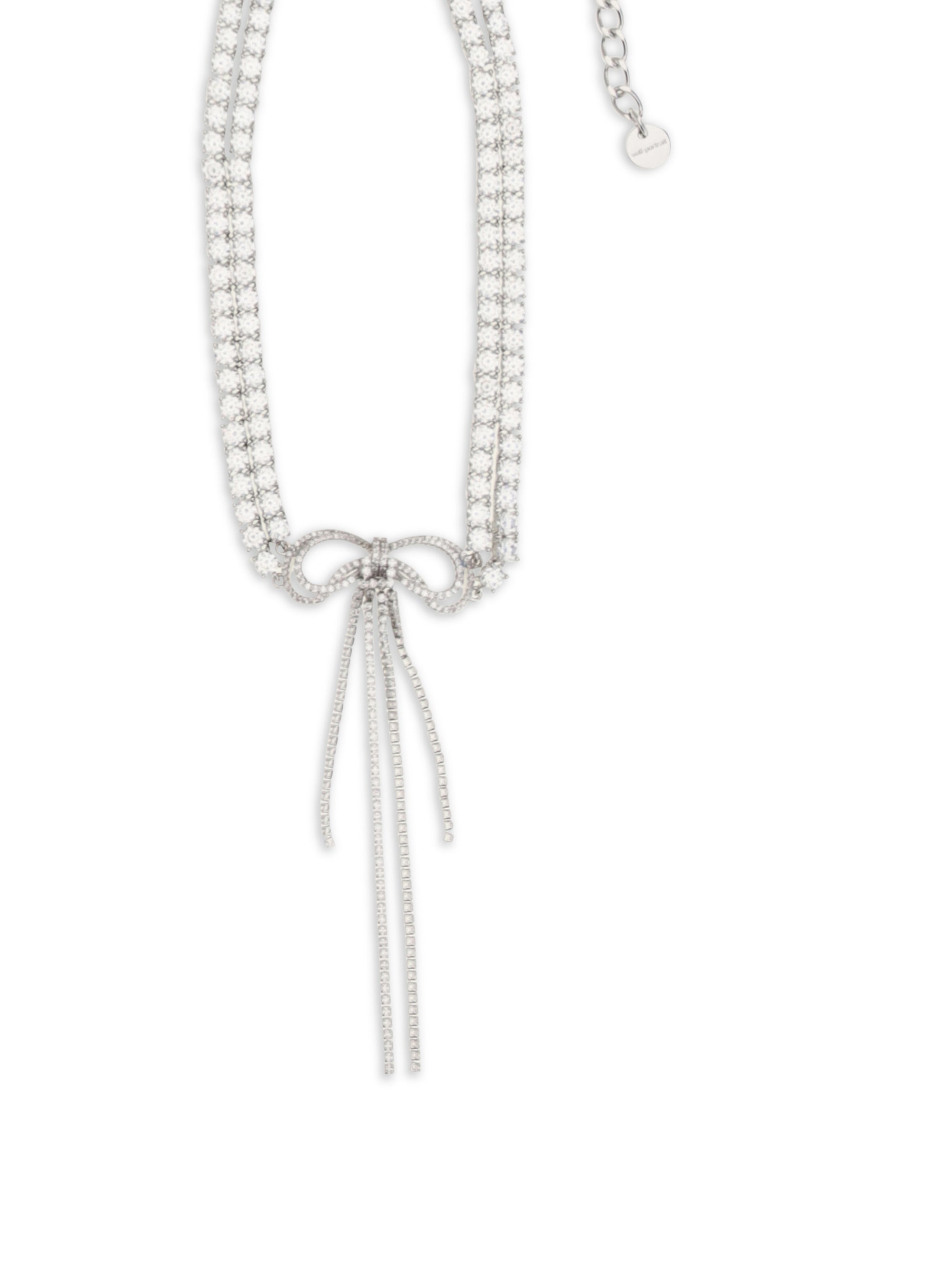 crystal double bow choker