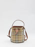 BURBERRY OS check bucket bag mini