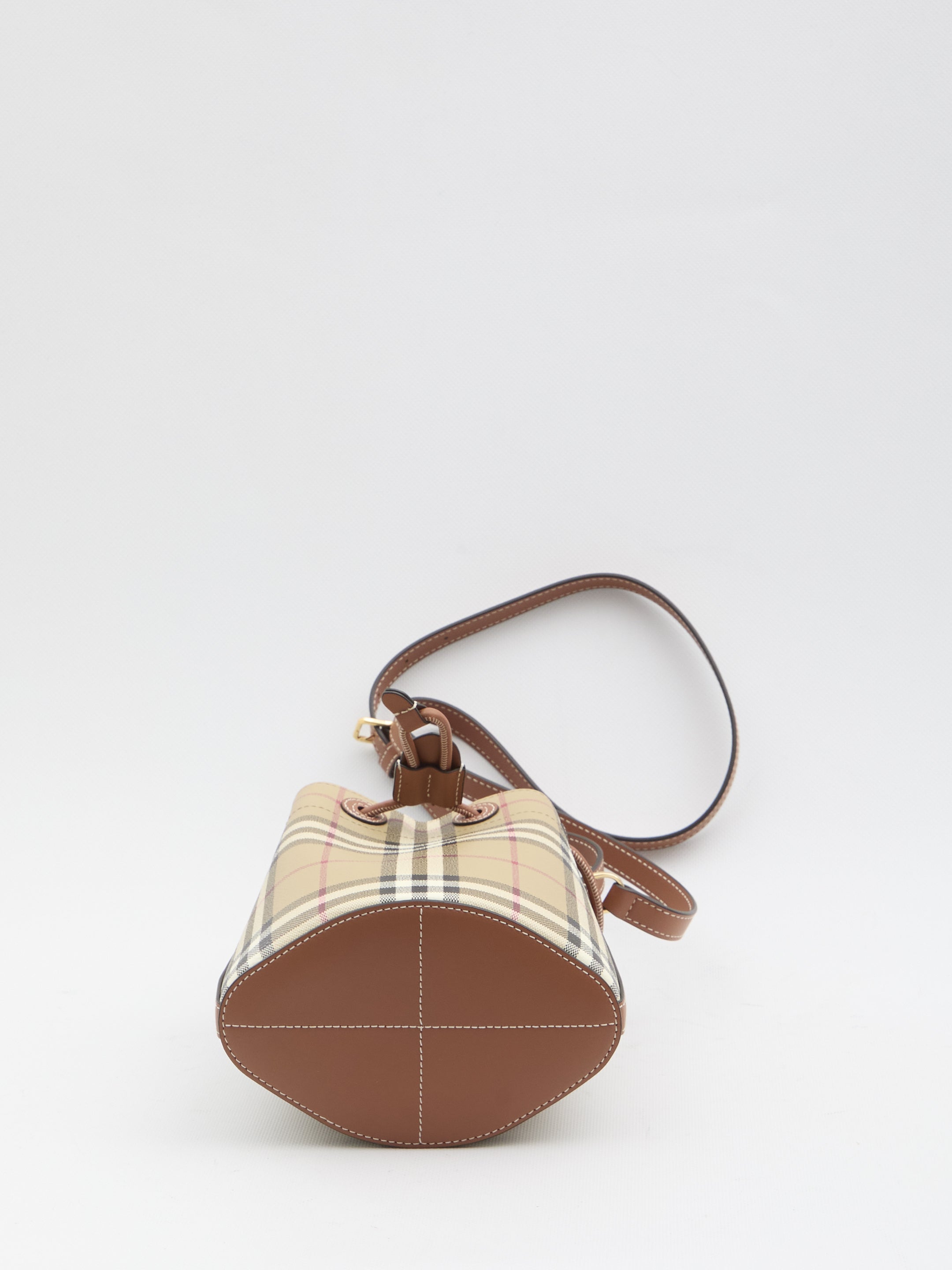 BURBERRY OS check bucket bag mini