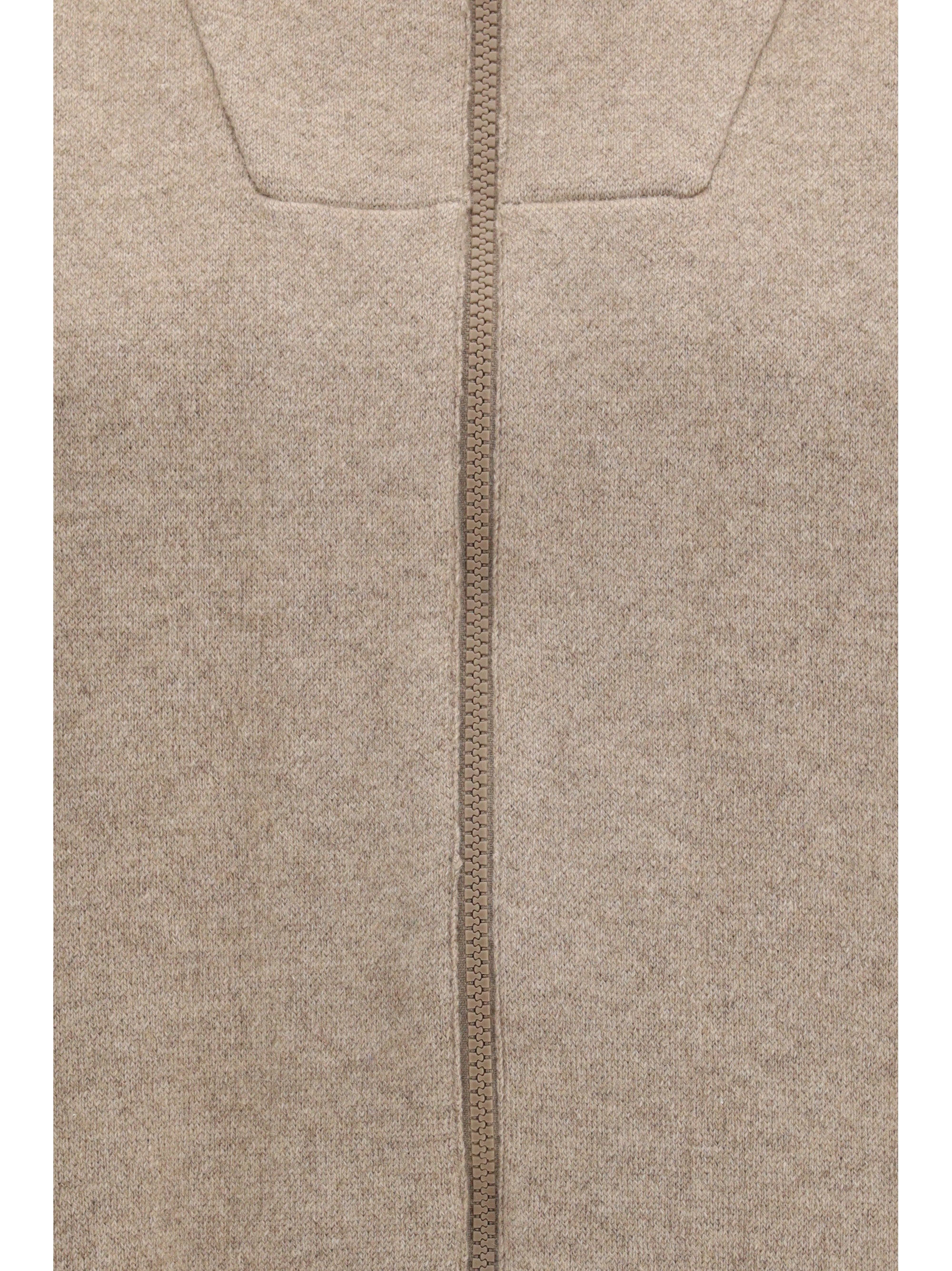 high-neck zip cardigan