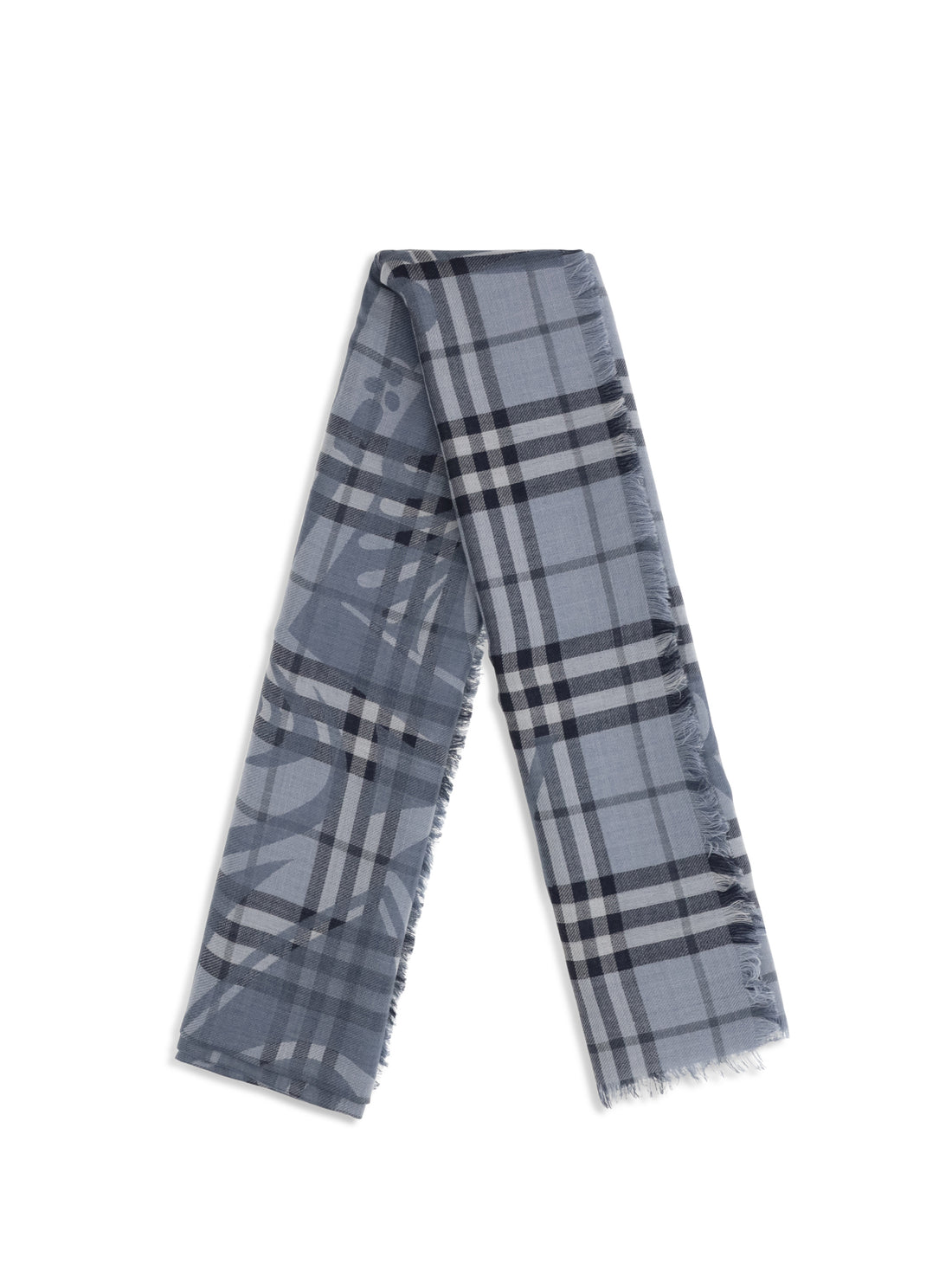 BURBERRY OS knight check wool and silk scarf
