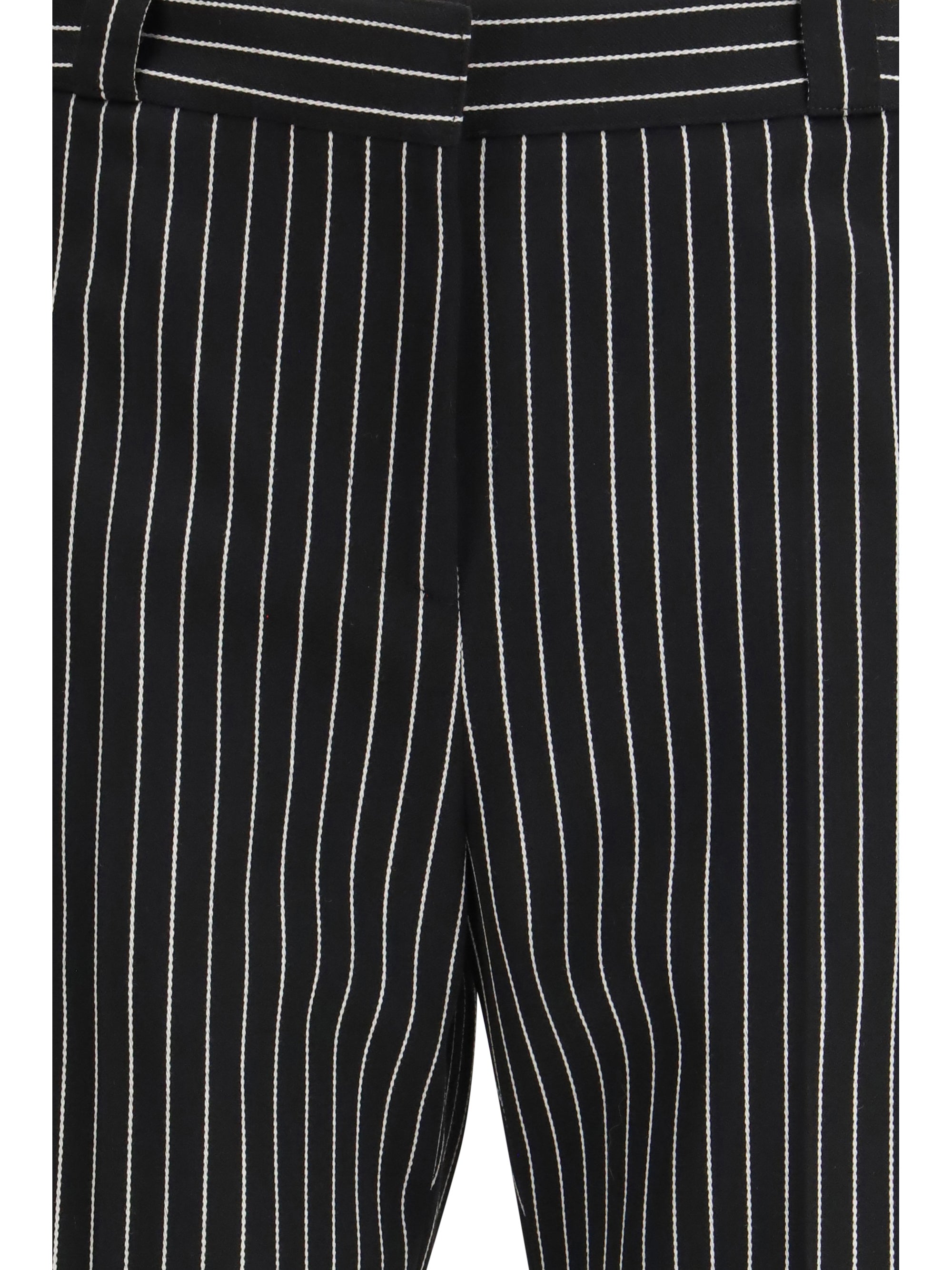 striped wool and cotton pant