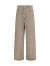 straight-leg cotton and linen pants