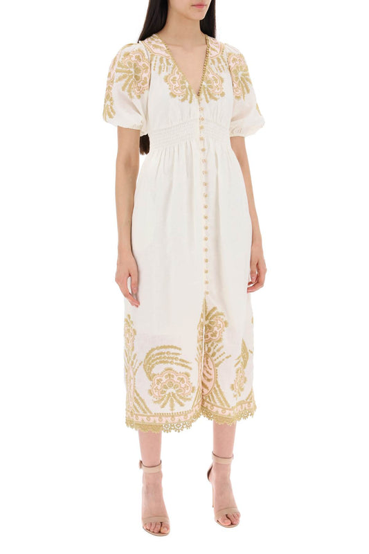 "waverly embroidered linen dress"