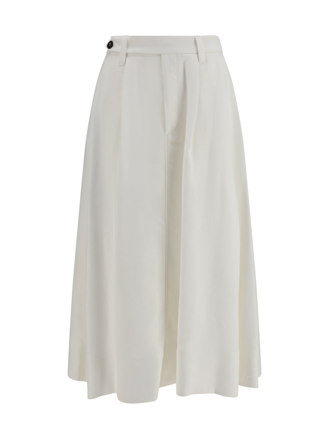 BRUNELLO CUCINELLI 38 fluid twill tailored skirt with monili