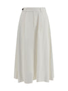 fluid twill tailored skirt with monili